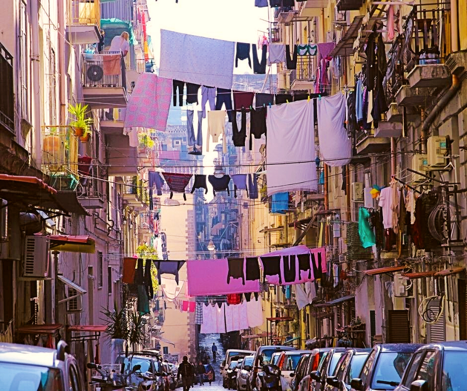 Laundry in the sun in Naples