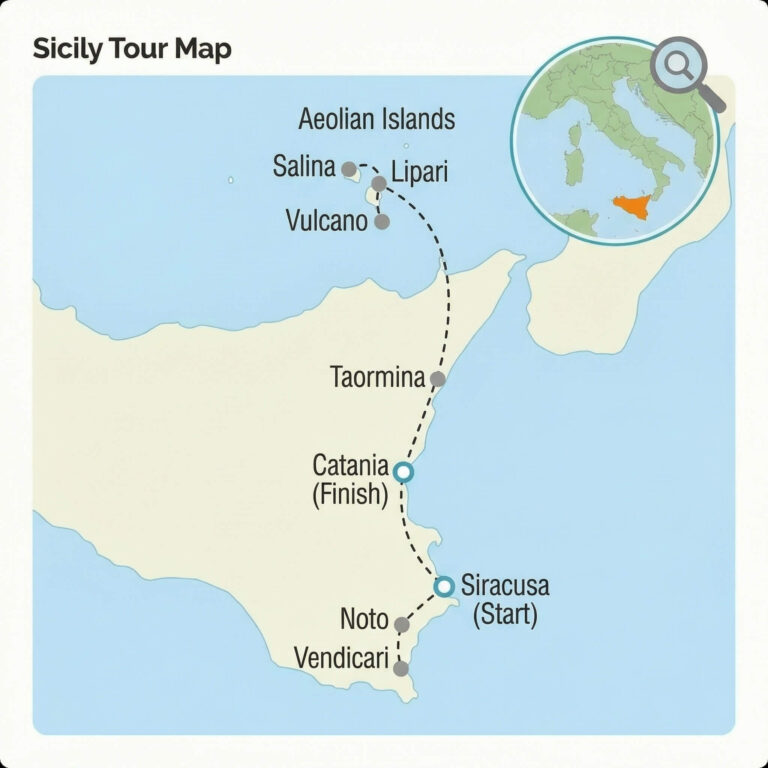 The Secret Side of Sicily tour map